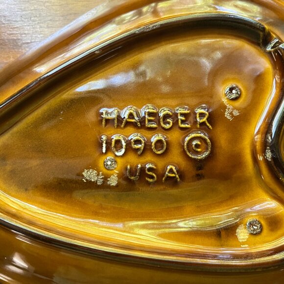 Mid Century Haeger Drip Glaze Atomic Boomerang Ashtray - Picture 4 of 5